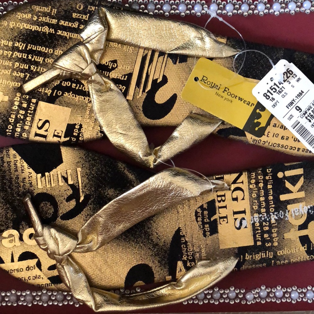 Gold size 9 sandals